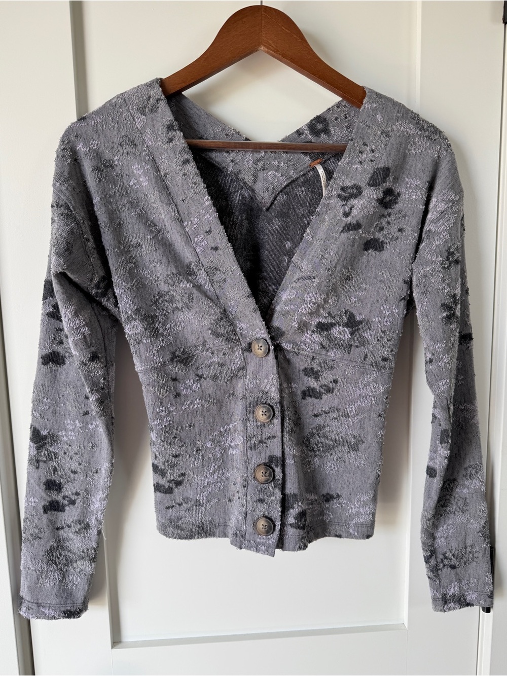Free People Caroline Cardigan Floral Jacquard Small